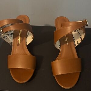 Salvatore Ferragamo Tan Leather Sandals
